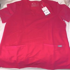 Figs Women's Shocking Pink Casma™ - Three-Pocket Scrub Top - M / medium